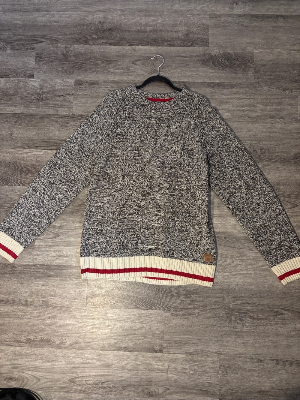 Roots Cabin Collection iconic Men's Salt and Pepper Crewneck Sweater